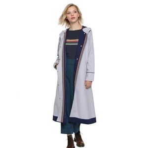 BBC Trench Coat Her  Universe “DR WHO” Grey Women’s Size Large Cottagecore